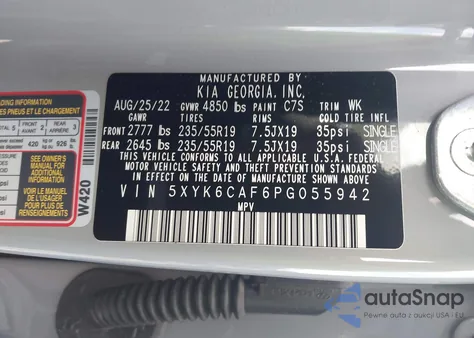 2023 Kia Sportage X-Line из США, поврежденный, VIN 5XYK6CAF6PG055942